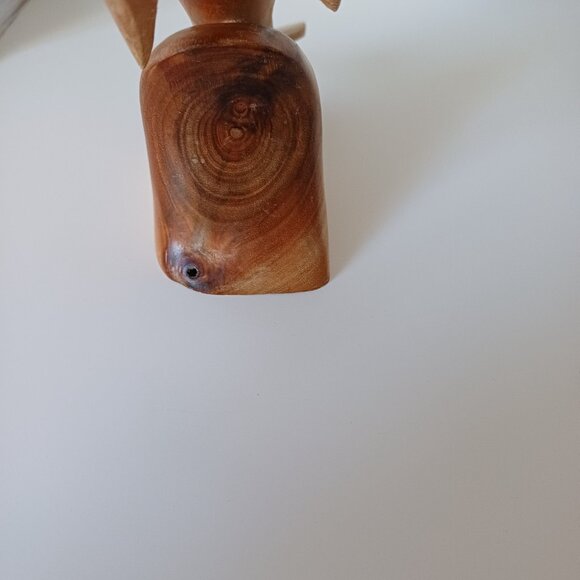 Small Carved Light Brown Wood Dolphin on Base 5'' - Picture 4 of 9